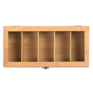 पसंदीदा बांस चाय बैग भंडारण बॉक्स पीपी प्लास्टिक और एल्यूमीनियम घरेलू स्टफ आयोजक पेय भंडारण के लिए लॉक कैच के साथ - Product Image 3