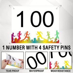 Dorsales para Correr con Imperdibles, Diseño Personalizado, Impresión a Todo Color, Etiquetas para Maratón, Números de Dorsal para Carreras - Product Image 2