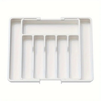 Organizador de cubiertos ajustable de plástico KZR, organizador de cajones de cocina expandible, divisor de cajones para cubiertos.