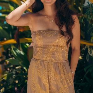 Mono de una Pieza de Fabricante OEM, Mono Bohemio con Parte Superior Fruncida, Mono Holgado de Rayón Hecho a Medida para Mujer - Product Image 3