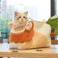 Sac de transport pliable de luxe pour animaux de compagnie, forme carrée, en tissu doux avec fermeture éclair, double usage main et épaule, pour chats de grande taille
