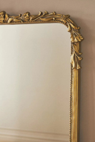 Miroir mural antique vintage orné en or, cadre en bois filigrané, style européen décoratif pour salon, chambre, entrée, maison