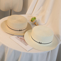 Großhandel Französisch Romantische Frauen Flat Top Sun England Sonnenschutz Seaside Holiday Sun Shading Strohhut