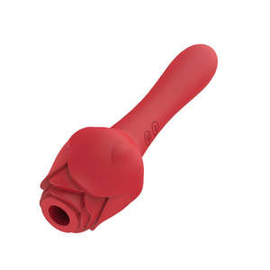 Vibrador de silicona impermeable para mujer con mango, masajeador oral de pezones y clítoris, <span class=keywords><strong>succionador</strong></span> de clítoris en forma de rosa - Product Image 4