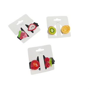 Fermagli per capelli serie Fruit da 6 cm in plastica con design a cartoni animati per donne e ragazze, uso casual, confezione in cartone di alta qualità - Product Image 1