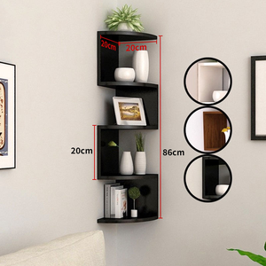 رف تخزين خشبي متعدد الوظائف لغرفة المعيشة رف تخزين جداري خشبي مبتكر وجدار معلق - Product Image 2