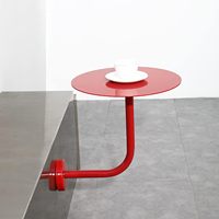 Table basse ronde de style simple et moderne noire murale en forme de L couleur personnalisable pour hôtel et extérieur