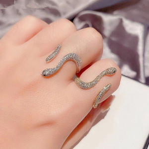 Anello a Forma di U con Pavé di Diamanti per Donne, Gioiello da Dito Regolabile di Lusso alla Moda - Product Image 2