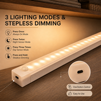 Lampu Kabinet Kristal LED Modern 50CM dengan Sensor Gerak, Dapat Diisi Ulang, 3500K Putih Hangat, Magnetik, Dapat Diredupkan, CRI Tinggi 80, untuk Lemari Pakaian