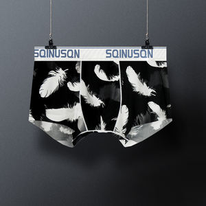 Прямые продажи брендовые четыре сезона мужские прочные трусы-боксеры из ледяного шелка удобные дышащие нижнее белье средней руки с принтом трикотажные - Product Image 2