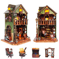 Kit de puzzle en bois 3D pour créer une maison miniature, modèle de maison de poupée, kit de construction de jouets, cadeau pour adultes