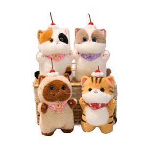 Usine directe 20cm poupée en peluche mignon bavoir <span class=keywords><strong>chat</strong></span> compagnon de bureau pour filles couette avec remplissage en coton PP cadeau parfait pour les enfants - Product Image 1