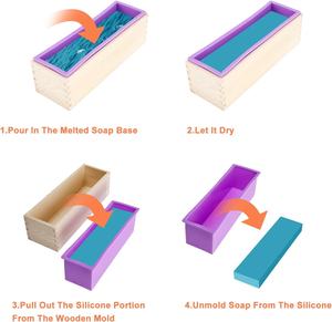 Kit de fabrication de <span class=keywords><strong>savon</strong></span> rectangulaire grand 9 pièces pour fournitures de fabrication de <span class=keywords><strong>savon</strong></span> bricolage avec boîte <span class=keywords><strong>en</strong></span> <span class=keywords><strong>bois</strong></span> - Product Image 3