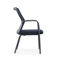 Chaise de réunion économique et simple pour visiteurs, chaise de direction confortable noire à dossier moyen, en maille et tissu, pour l'école
