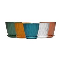 Pots de plantes en résine plastique de style nordique avec plateau de drainage, grands pots à fleurs épaissis pour plantes vertes d'intérieur