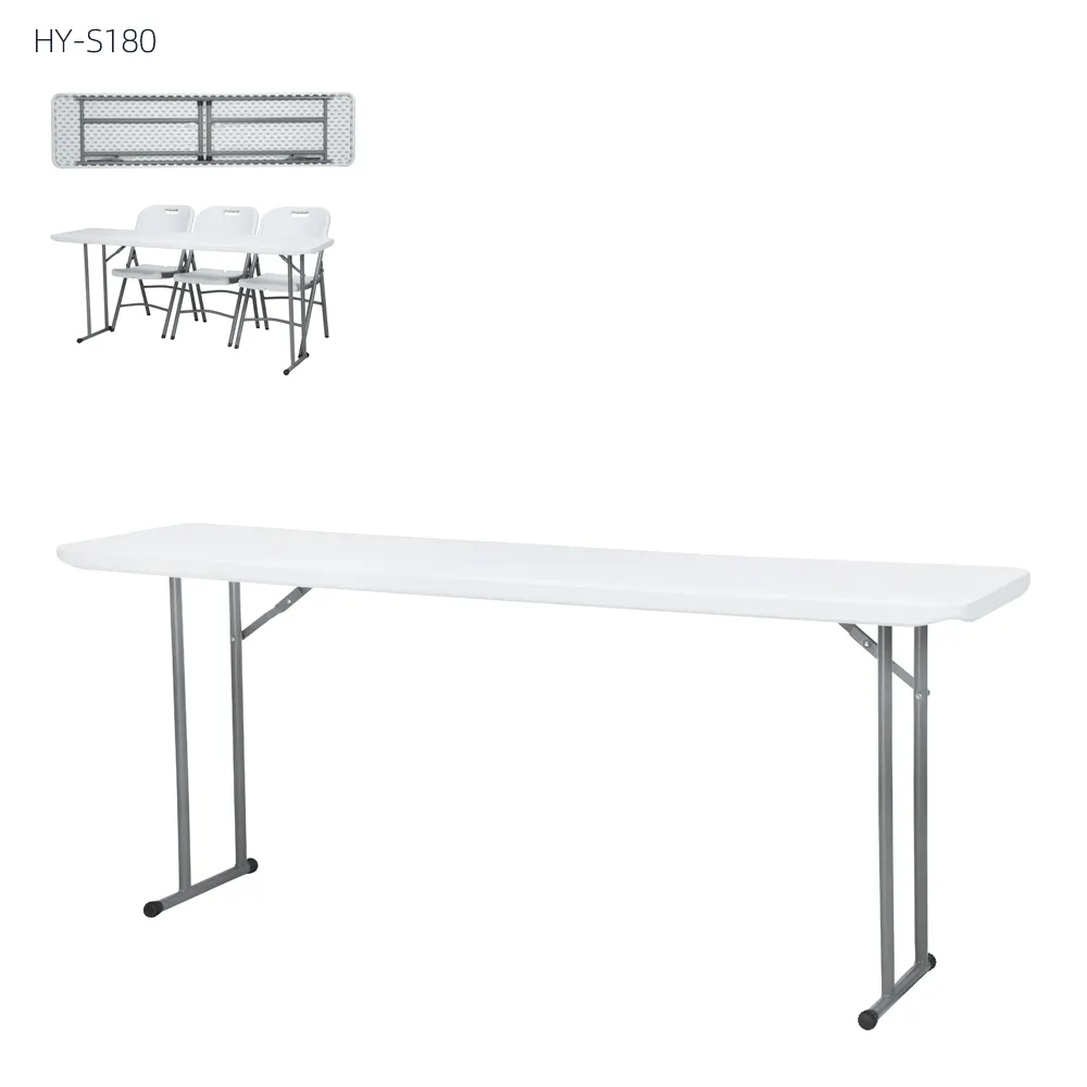 Seminar Folding Table 180Cm Wholesale Modern 5ft 6ft 8ft Metal Outdoor Feet Banquet BBQ Camping Plastic Folding Table