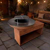 Nouveau design, vente en gros, barbecue de table en acier Corten durable pour la cuisson à haute température, idéal pour Pâques