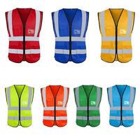 Gilet de sécurité réfléchissant en polyester durable, personnalisé, haute visibilité, sans manches, ANSI Classe 2, imperméable, respirant, avec fermeture éclair