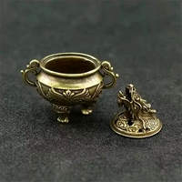 Brûle-encens en laiton au design Phénix avec doubles oreilles couronnées pour collection d'art