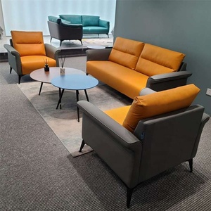Juego sencillo y moderno de sofás de oficina de triple asiento para recepción de negocios con combinación de mesa de centro para espacios pequeños - Product Image 2