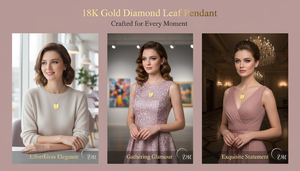 Collier pendentif feuille et diamant en or jaune 18 carats, certifié NGTC, 4,49 g, unisexe, Saint-Valentin - Product Image 5