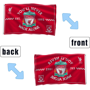 <span class=keywords><strong>Bandera</strong></span> del Equipo <span class=keywords><strong>Liverpool</strong></span> FC, Pancarta de Poliéster Resistente con Texto del Himno y Logotipo del Pájaro del <span class=keywords><strong>Liverpool</strong></span> para Exhibición en el Hogar - Product Image 3