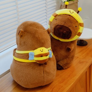 คาพิวาราตุ๊กตาผ้าขนเป็ดสีเข้มของเล่นจำลองคาพิบาร่าพวงกุญแจตุ๊กตาสัตว์ยัดไส้ผ้าฝ้าย PP ยัดไส้ของเล่น - Product Image 6