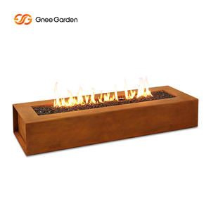 Modern Rectangular Propane Fire Pit Table Patio Outdoor Garden <b>Heater</b> Corten Steel Durable Design <b>Efficient</b> Heating Portable - Product Image 2