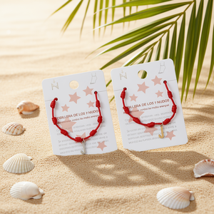 Cavigliera in acciaio inossidabile a sette nodi con ciondolo a lettera J e corda rossa per donna, gioiello alla moda. - Product Image 2