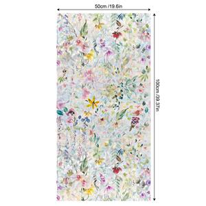 Autocollant électrostatique givré <span class=keywords><strong>occultant</strong></span> pour <span class=keywords><strong>fenêtre</strong></span> de salle de bain, motif fleurs tropicales colorées, pour vitres transfrontalières - Product Image 5
