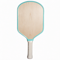 Raquette de pickleball en bois grainé de 16 mm, légère, antidérapante, équipement d'entraînement pour adultes avec bordure vert menthe