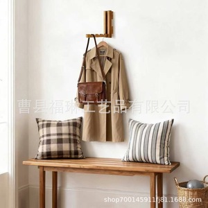 Wooden <b>Clothes</b> Drying <b>Rack</b> 6.02x7.05 Inch Foldable Wall Mounted With Magnetic Function For Indoor Use - Product Image 3
