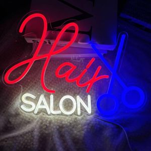 Barbershop neon LED wall decoration light window open <b>sign</b> ambient light indicator light no-installation hanging luminous <b>sign</b> - Product Image 4