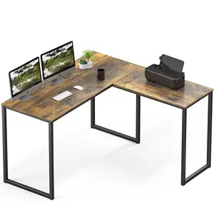 İndirim özel endüstriyel metal bacaklar büyük yönetici köşe bilgisayar PC dizüstü ev ofis çalışma masası ile L şekilli