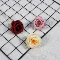 Tête de fleur de rose artificielle en diamant, accessoires décoratifs pour mur, décoration de gâteau, fleur en soie, Chine, Saint-Valentin, Noël