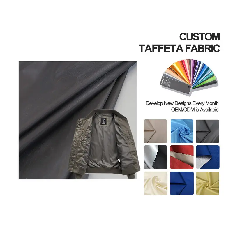 Nhà máy cung cấp Vật liệu lót vải sử dụng 210t Polyester taffeta vải với lớp phủ PVC