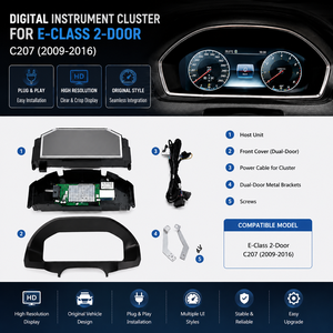Tableau de bord LCD pour voiture, panneau d'instruments liquide complet pour <span class=keywords><strong>Mercedes</strong></span> C207, tableau de bord multimédia, cockpit virtuel pour voiture - Product Image 6