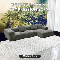 Ensemble de canapés modulaires modernes pour maison, petit mobilier domestique avec combinaison d'angle carrée, compression sous vide pour villas