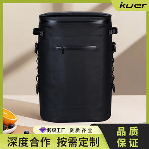 Bolsa Refrigerante Personalizada para Exteriores de 9900 ml, Redonda, Impermeable, Aislada, Mochila Portátil para Camping y Deportes, Negra - Product Image 4