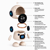 Robot de bureau intelligent AI avec haut-parleur, écran tactile TFT, assistant vocal, horloge de bureau ABS pour enfants