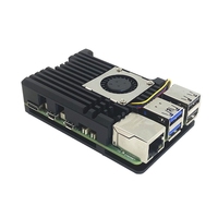 Boîtier en métal en alliage d'aluminium avec ventilateur de refroidissement pour Raspberry Pi 5/5B 3B 4B