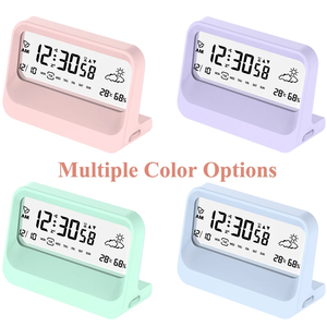 Sáng Tạo LCD Sinh Viên Máy Tính Để Bàn Im Lặng Báo Động Trong Suốt Hiển Thị Thời Tiết Nhiệt Độ Độ Ẩm Đồng Hồ Kỹ Thuật Số Cho Phòng Ngủ - Product Image 5