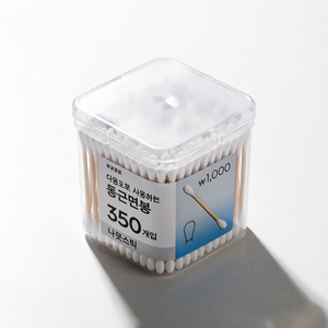 สำลีก้านไม้ทรงกลม 350 ชิ้น สำหรับการดูแลผิวประจำวันทุกสภาพผิว - Product Image 1