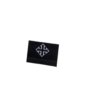 cross logo Customized brand clothing fabric small label clothing satin label swimsuit TPU printing label