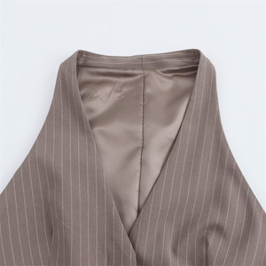 SHENZHU abbigliamento <span class=keywords><strong>donna</strong></span> 2025 primavera nuova giacca abito retrò <span class=keywords><strong>gilet</strong></span> corto con scollo a V cintura sottile Top 2010812 6929403 - Product Image 4