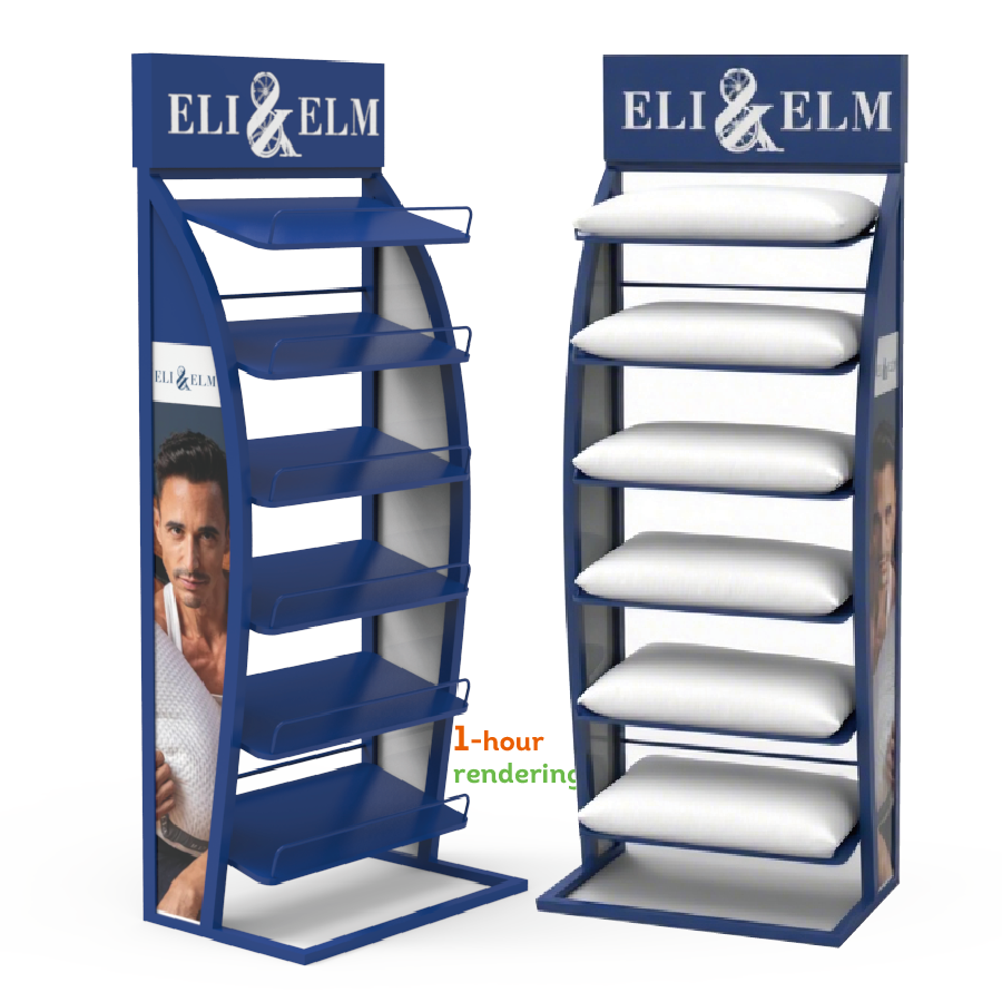 Customized Metal Pillow Display Stand for Supermarket Shelves for Storefront Presentation — view 1
