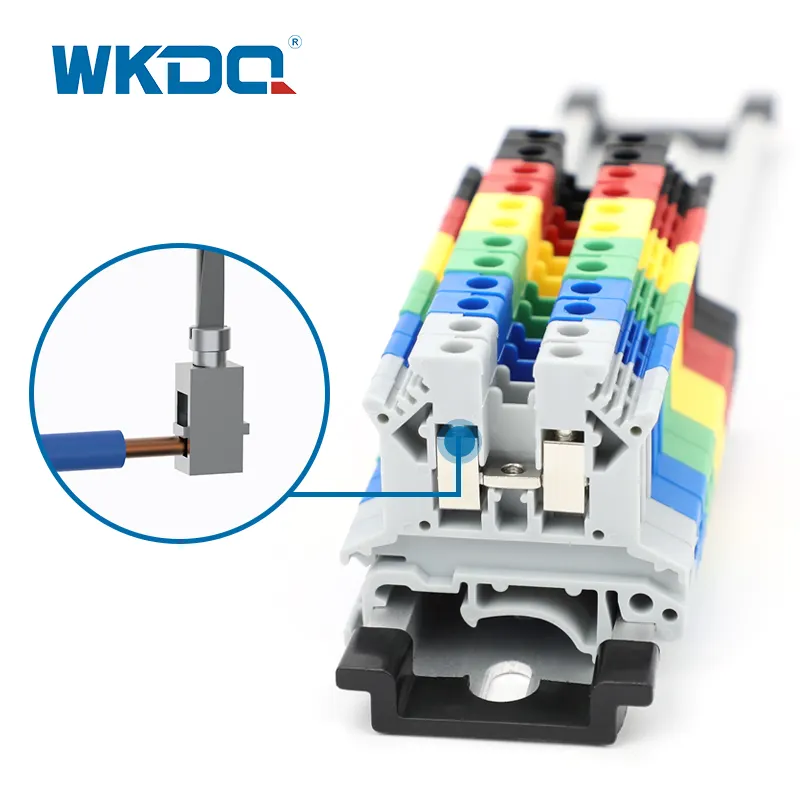 WKDQ UK2.5 2.5mm DIN ray vida kelepçesi terminal bloğu vida klemensleri ile besleme