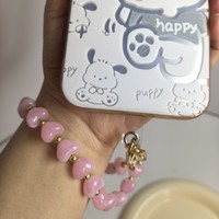 Porte-clés portable en peluche d'hiver avec perles, compatible avec tous les modèles de téléphones portables, marque FY, 33 cm, bracelet pour femme