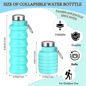 Botella de Agua Plegable de Silicona, Botella de Agua Plegable a Prueba de Fugas, Botella Deportiva Reutilizable - Product Image 2