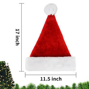 Chapeau de père noël rouge classique blanc fausse fourrure garniture <span class=keywords><strong>pompon</strong></span> chapeau de fête pour le jour de noël cadeau de noël usine bonnets chapeaux - Product Image 2